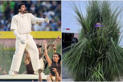 Disfraz viral de arbusto de Bad Bunny en el Super Bowl se pone a la venta por 5 mil dólares