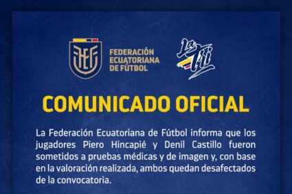 Piero Hincapié y Denil Castillo fueron desafectados de la tri